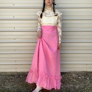 Vintage 1960s cotton prairie maxi dress